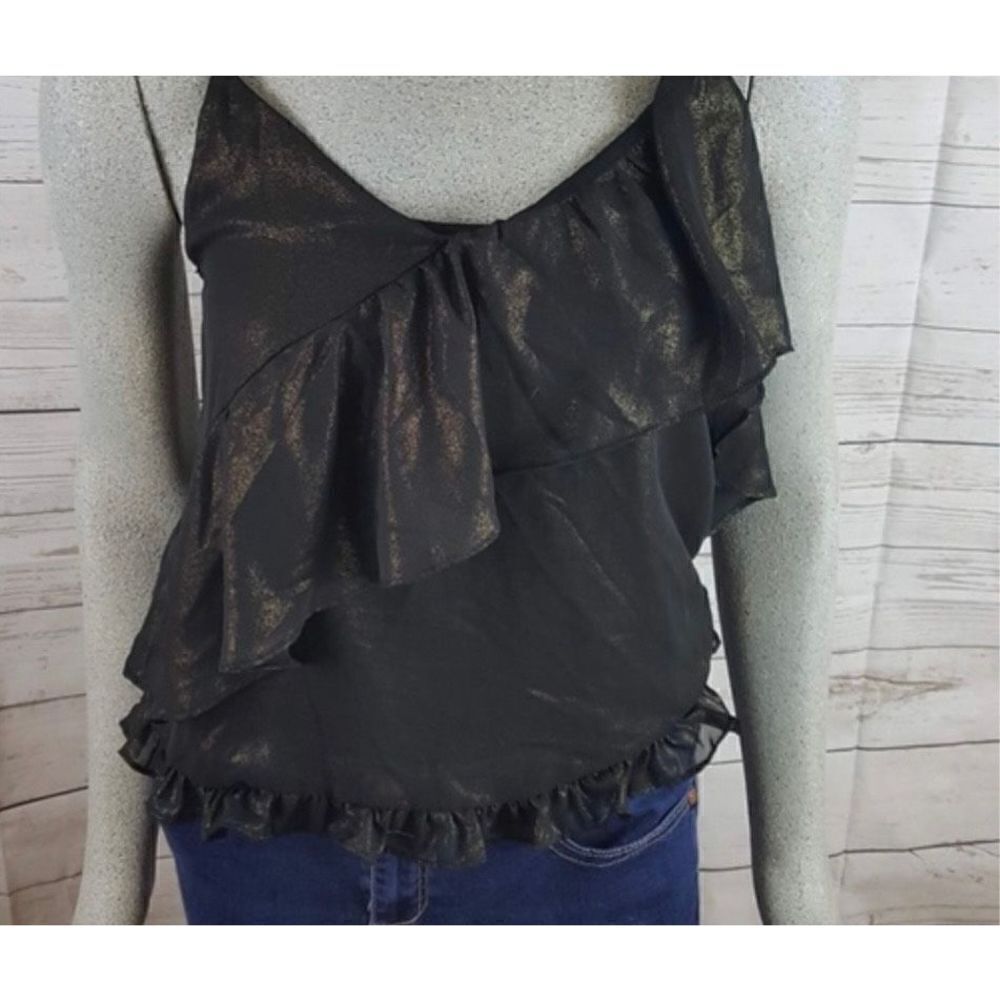 RO&DE Black Metallic Gold
Ruffled Cami size xs